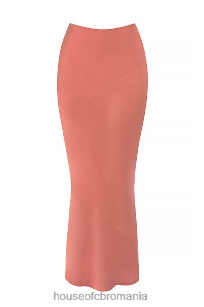 îmbrăcăminte House of CB Fusta midi din satin colette rose cu talie joasa X4F68948