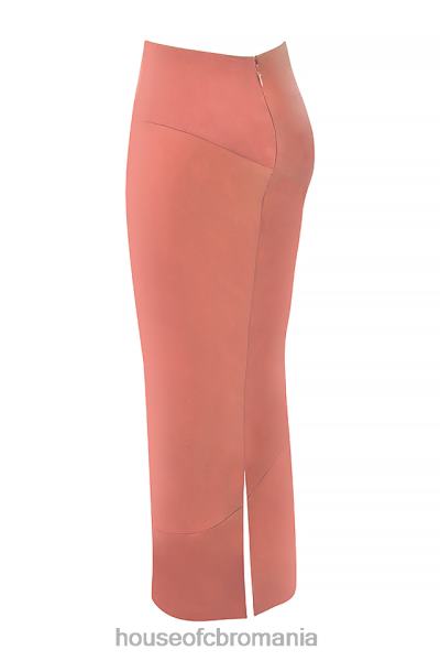 îmbrăcăminte House of CB Fusta midi din satin colette rose cu talie joasa X4F68948