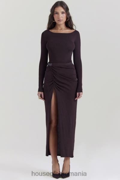 îmbrăcăminte House of CB fustă midi din tricot lilas espresso X4F68834