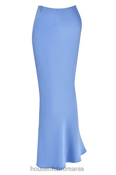 îmbrăcăminte House of CB fustă midi satinată albastru clară X4F68902