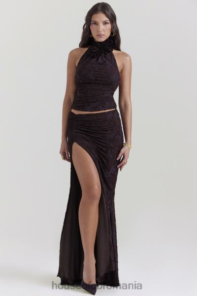 îmbrăcăminte House of CB fusta midi adrielle cacao X4F68833