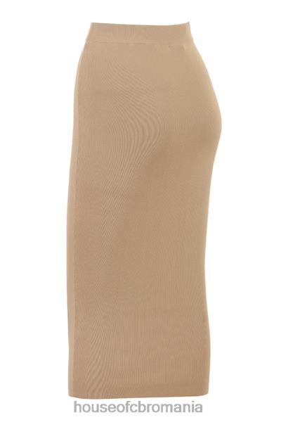 îmbrăcăminte House of CB fusta midi din tricot camel camel X4F68884