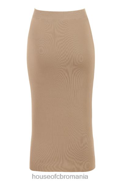 îmbrăcăminte House of CB fusta midi din tricot camel camel X4F68884