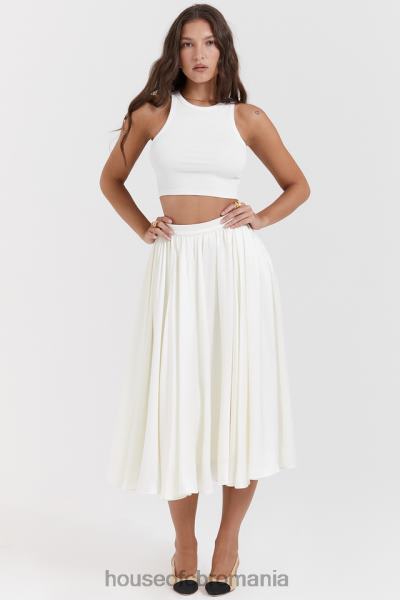 îmbrăcăminte House of CB suzette ivory fustă midi adunată X4F68839