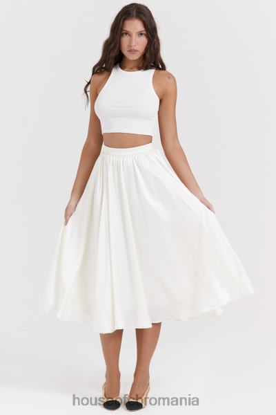 îmbrăcăminte House of CB suzette ivory fustă midi adunată X4F68839