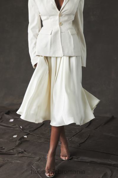 îmbrăcăminte House of CB suzette ivory fustă midi adunată X4F68839