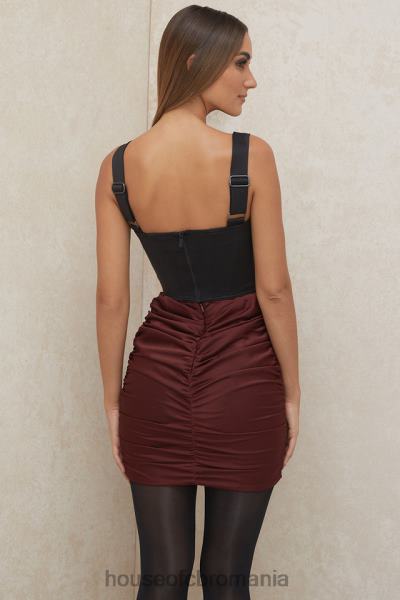 îmbrăcăminte House of CB fustă mini cu volan din satin stafide keeley X4F68991