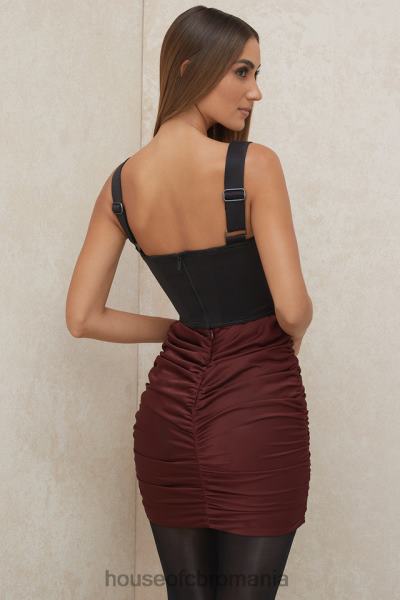 îmbrăcăminte House of CB fustă mini cu volan din satin stafide keeley X4F68991