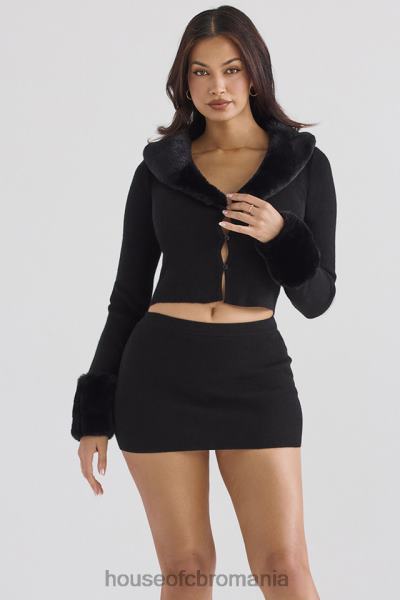 îmbrăcăminte House of CB fustă mini din cașmir negru avril X4F68883