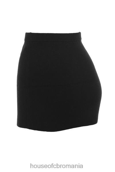 îmbrăcăminte House of CB fustă mini din cașmir negru avril X4F68883