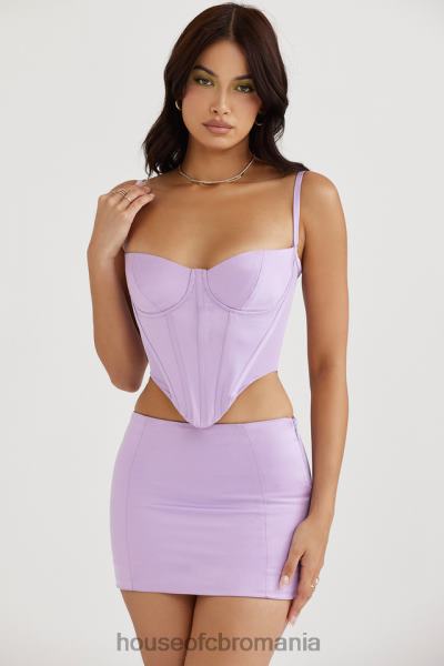 îmbrăcăminte House of CB fustă mini din satin orhidee elodie X4F68932