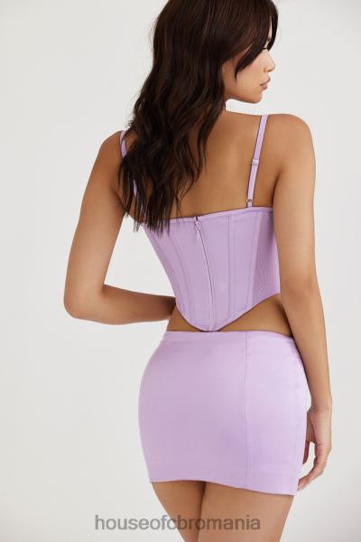 îmbrăcăminte House of CB fustă mini din satin orhidee elodie X4F68932
