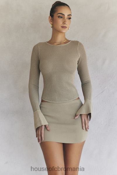 îmbrăcăminte House of CB fustă mini din tricot mariella taupe X4F68905