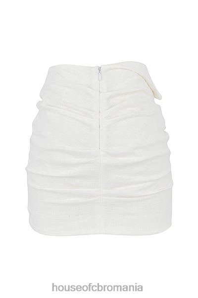 îmbrăcăminte House of CB fustă mini emmy off white cu talie îndoită X4F68962