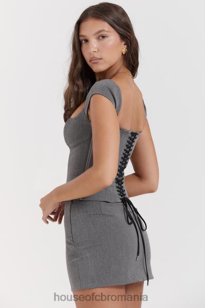 îmbrăcăminte House of CB fustă mini în formă de A gri jessamine X4F68840