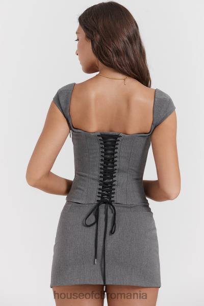 îmbrăcăminte House of CB fustă mini în formă de A gri jessamine X4F68840
