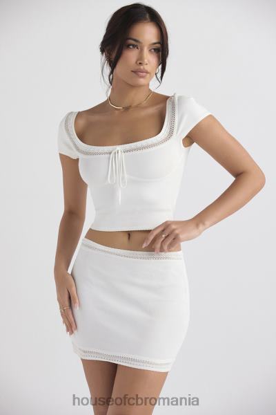îmbrăcăminte House of CB fustă mini sarelle ivory dainty tricot X4F68921