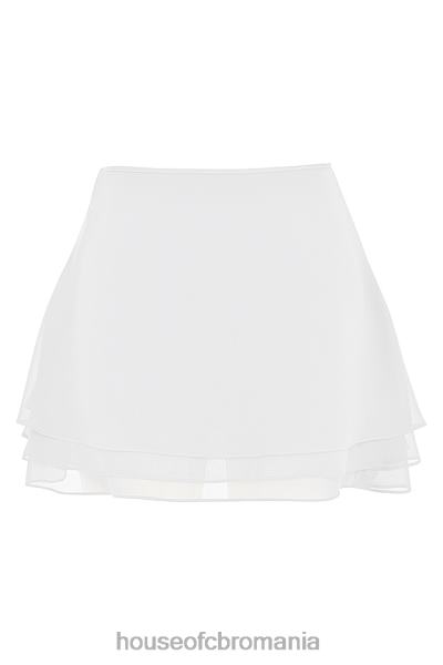îmbrăcăminte House of CB fustă mini stratificată albă clarice X4F68920
