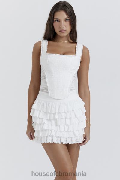 îmbrăcăminte House of CB fustă mini stratificată albă fifi X4F68854