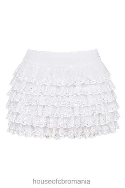 îmbrăcăminte House of CB fustă mini stratificată albă fifi X4F68854