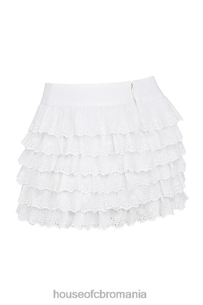 îmbrăcăminte House of CB fustă mini stratificată albă fifi X4F68854