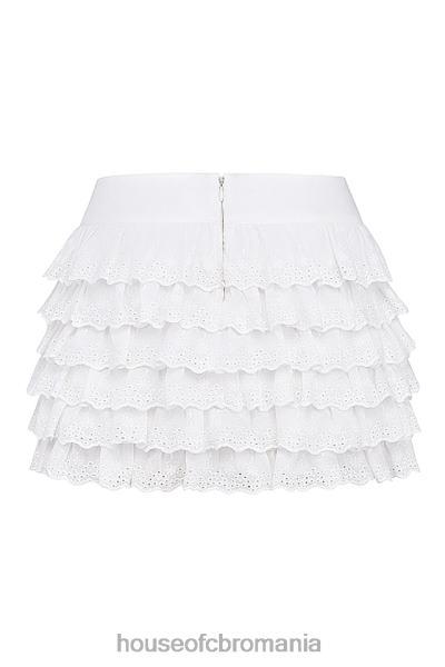 îmbrăcăminte House of CB fustă mini stratificată albă fifi X4F68854
