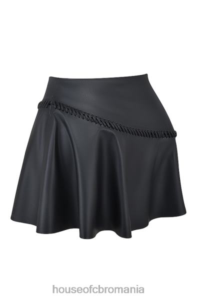 îmbrăcăminte House of CB fusta mini din piele vegana neagra nova X4F68842