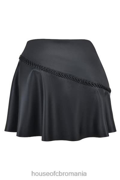 îmbrăcăminte House of CB fusta mini din piele vegana neagra nova X4F68842