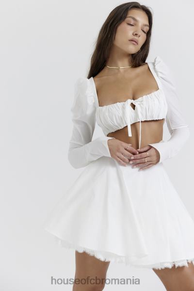 îmbrăcăminte House of CB nahla fustă mini cu fundă albă X4F68851
