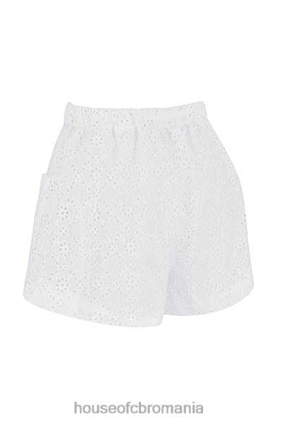 îmbrăcăminte House of CB pantaloni scurți albi din broderie englezească mae X4F68914