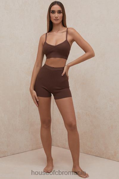 îmbrăcăminte House of CB pantaloni scurți cu bandaj de ciocolată eden X4F68986