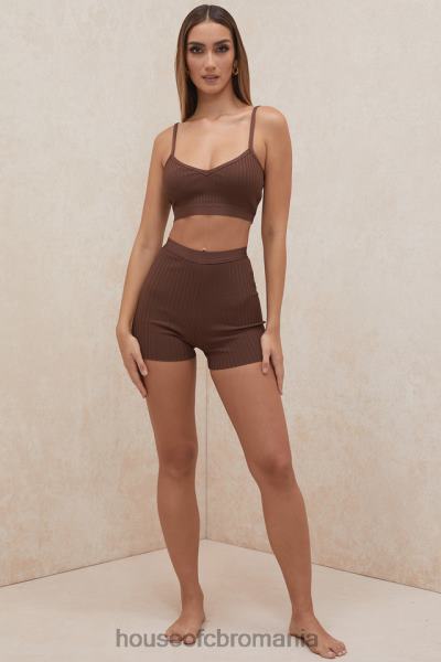 îmbrăcăminte House of CB pantaloni scurți cu bandaj de ciocolată eden X4F68986