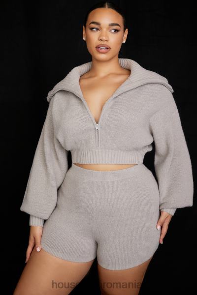 îmbrăcăminte House of CB pantaloni scurți cu talie înaltă din tricot gri la pământ X4F68950