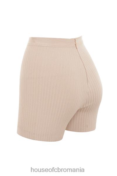 îmbrăcăminte House of CB pantaloni scurți de bandaj bej eden X4F681016