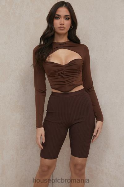 îmbrăcăminte House of CB pantaloni scurți de ciclu cu bandaj de ciocolată verona X4F68980