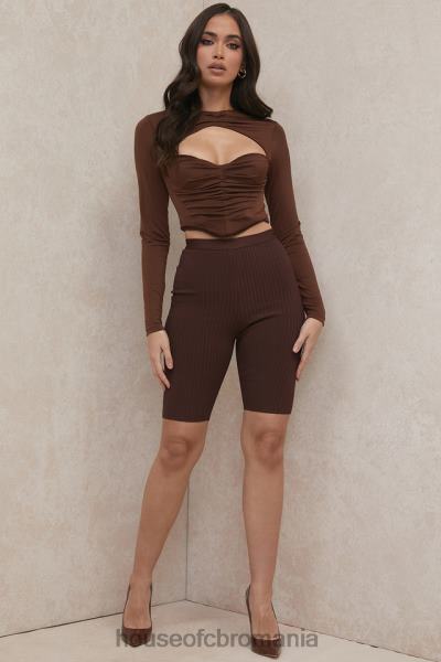 îmbrăcăminte House of CB pantaloni scurți de ciclu cu bandaj de ciocolată verona X4F68980