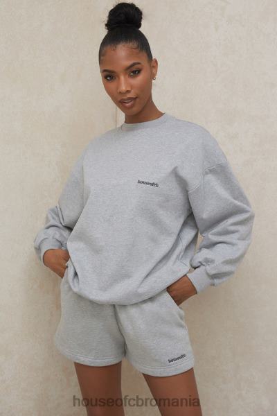 îmbrăcăminte House of CB pantaloni scurți din tricou auden gri X4F681005