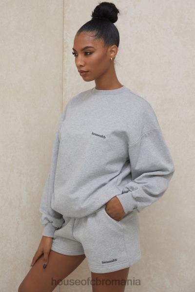 îmbrăcăminte House of CB pantaloni scurți din tricou auden gri X4F681005