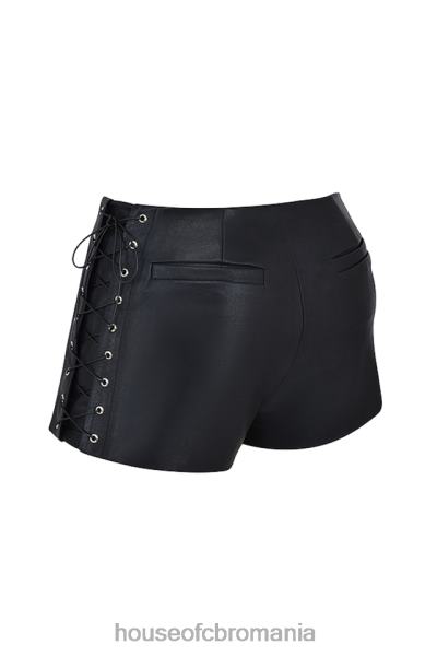 îmbrăcăminte House of CB pantaloni scurți micro mini din piele vegană neagră azora X4F68868