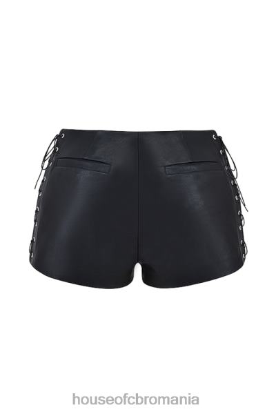 îmbrăcăminte House of CB pantaloni scurți micro mini din piele vegană neagră azora X4F68868