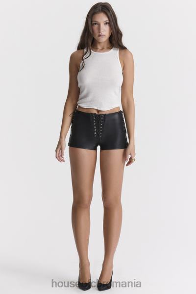îmbrăcăminte House of CB pantaloni scurți micro mini din piele vegană neagră azora X4F68868