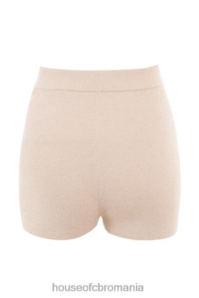 îmbrăcăminte House of CB pantaloni scurți pufos din tricot crem elijah cu talie înaltă X4F68988