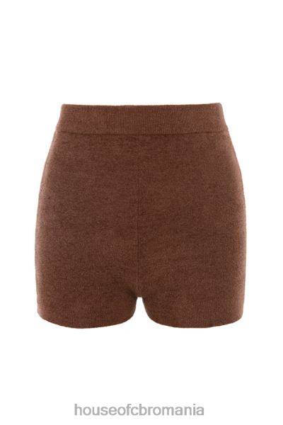îmbrăcăminte House of CB pantaloni scurți pufos din tricot elijah chocolate cu talie înaltă X4F68987