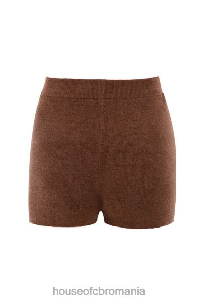 îmbrăcăminte House of CB pantaloni scurți pufos din tricot elijah chocolate cu talie înaltă X4F68987