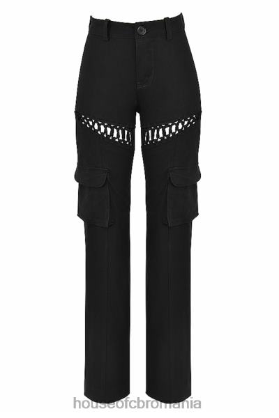 îmbrăcăminte House of CB breanna pantaloni cargo negri cu dantelă X4F68957