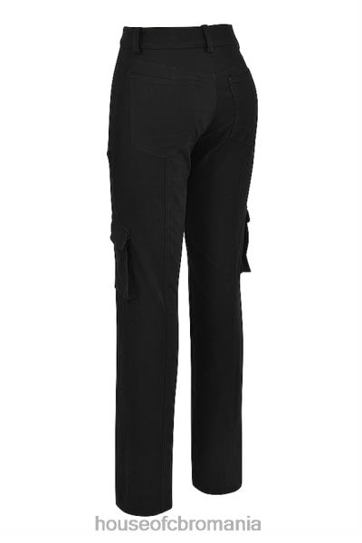 îmbrăcăminte House of CB breanna pantaloni cargo negri cu dantelă X4F68957
