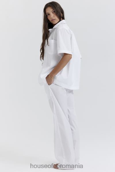 îmbrăcăminte House of CB pantaloni albi reno relaxed fit X4F68853