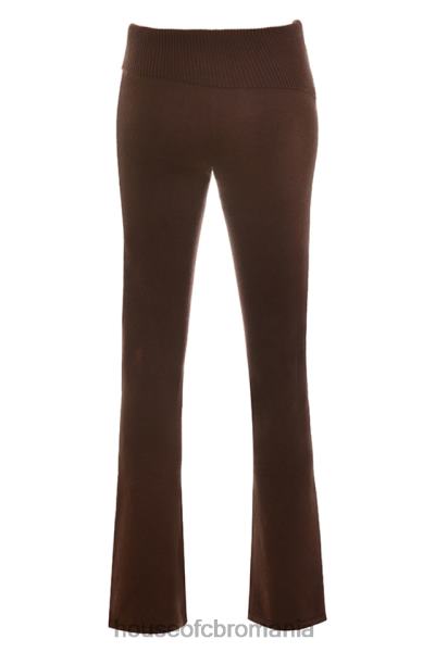îmbrăcăminte House of CB pantaloni ama din amestec de cașmir ciocolată X4F68826