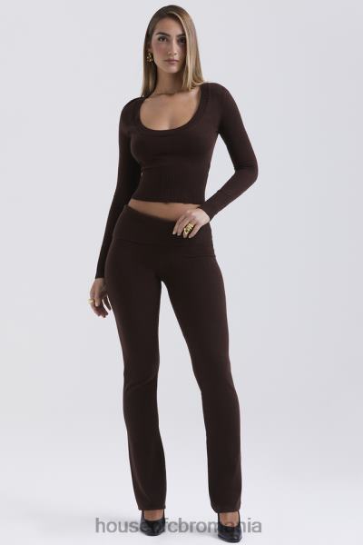îmbrăcăminte House of CB pantaloni ama din amestec de cașmir ciocolată X4F68826