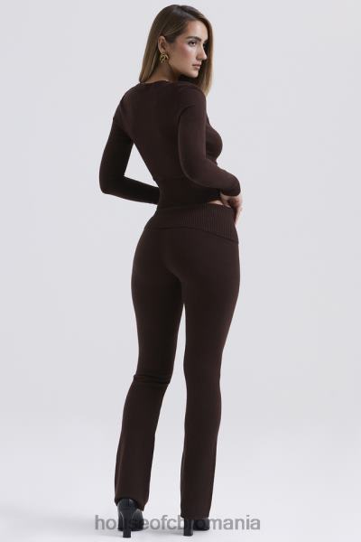 îmbrăcăminte House of CB pantaloni ama din amestec de cașmir ciocolată X4F68826